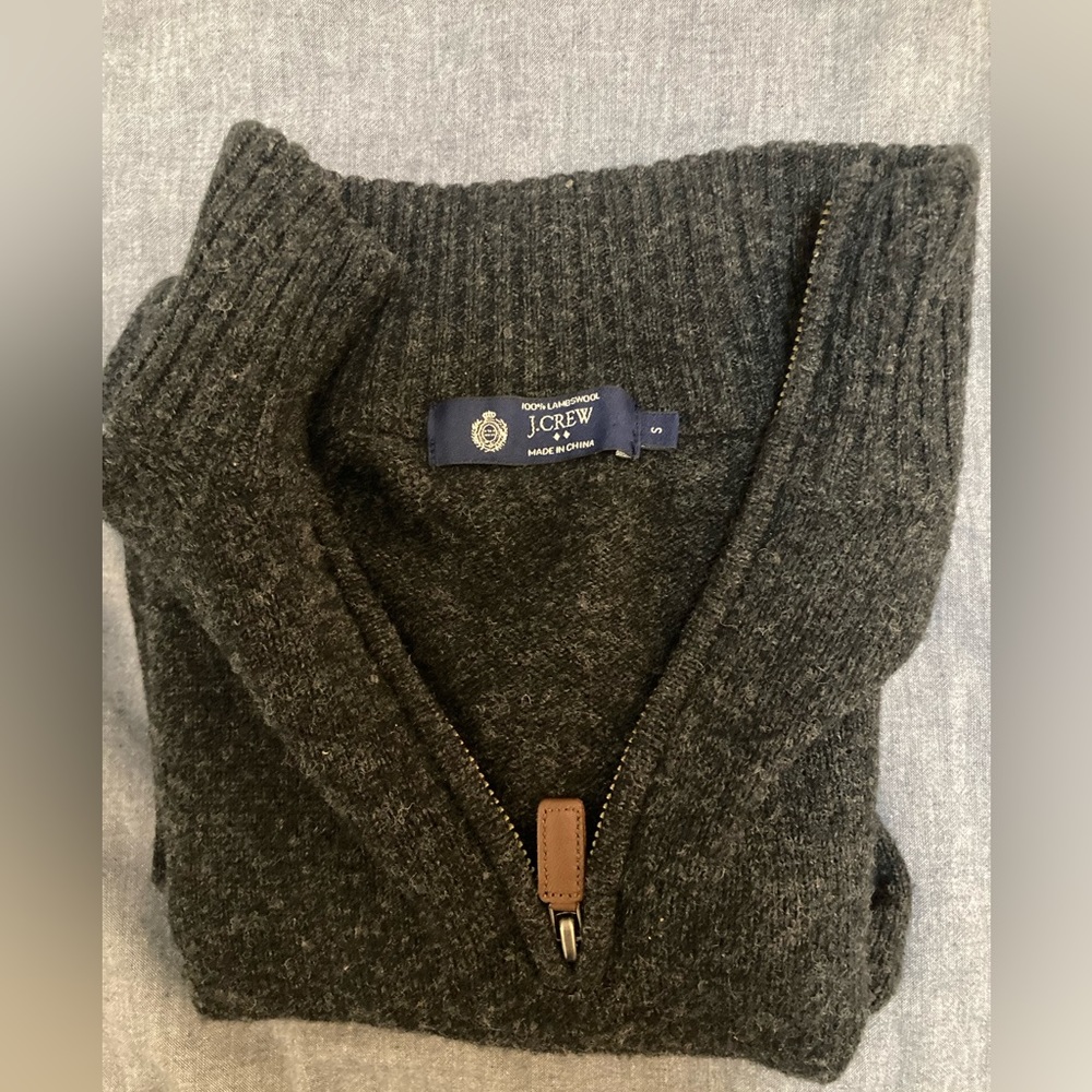 J Crew Quarter-zip Lambswool Sweater